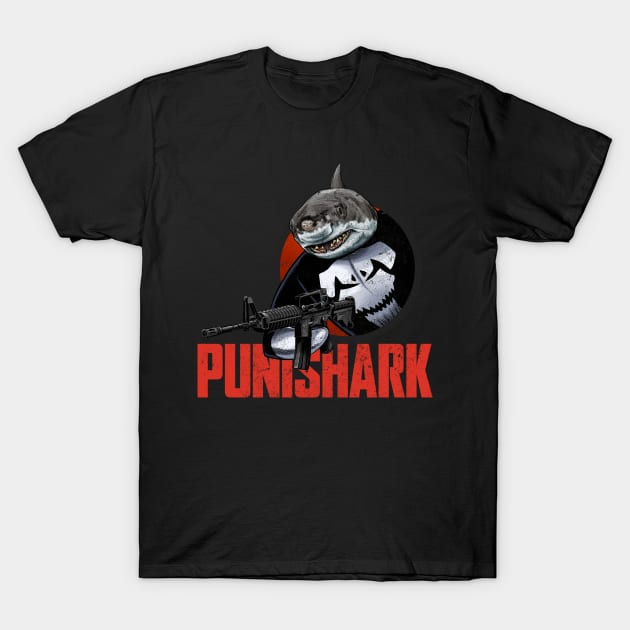 Punishark - red T-Shirt by ThirteenthFloor